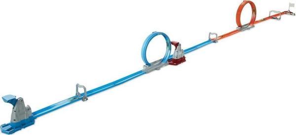 Hot Wheels Çift Çemberde Depar GFH85, Düz Pist, Büyük Çemberler ve 2 Adet 1:64 Ölçekli Oyuncak Araba, 5-10 Yaş - Image 1