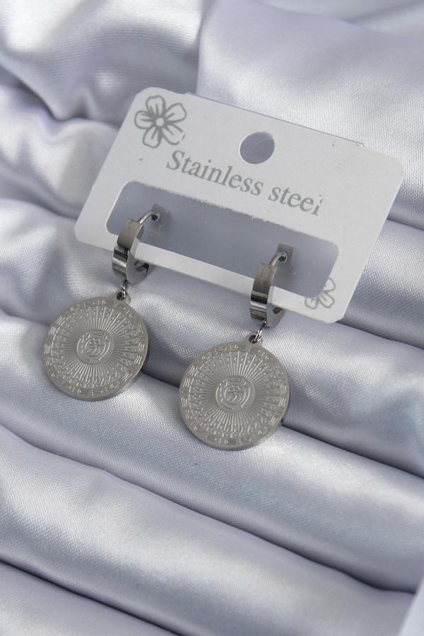 Zarif Kadın için Silver Çelik İşli Küpe - Image 1