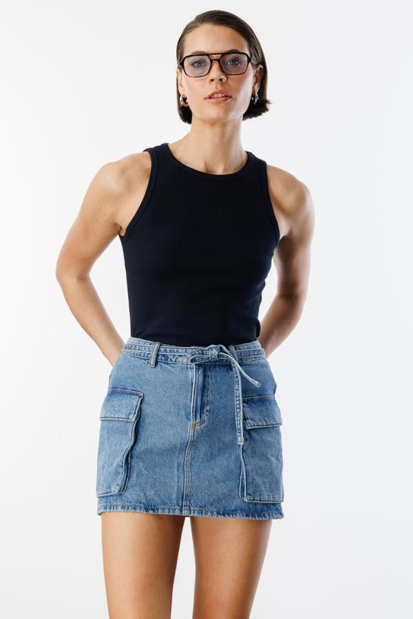 Kadın Fitilli Görünümlü Kalın Askılı Basic Atlet ATLET2 - Image 1