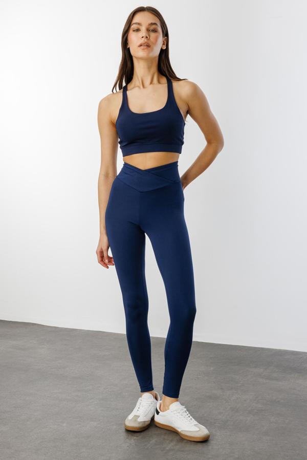  Çapraz Bel Detaylı Cross Waist KadınTayt ÇAPRAZ-TAYT - Image 1