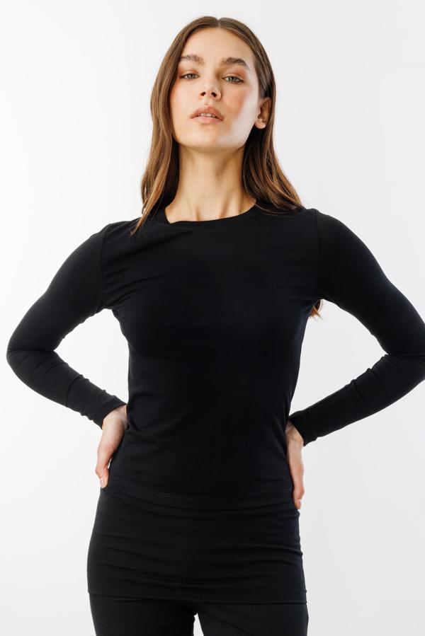 Uzun Kollu Kısa Kadın Bluz Long Fitted UZUNKOL-BLUZ - Image 1