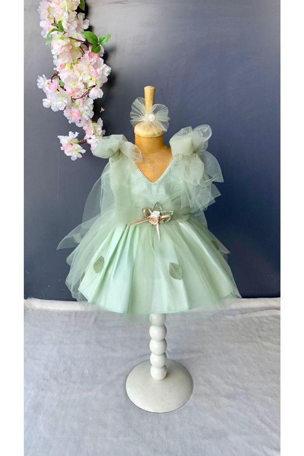 Petite Ponpon Baby Kız Bebek Yenidoğan Mevlüt Elbisesi Bebek Hediyelik Mevlütlük Elbise - Image 1