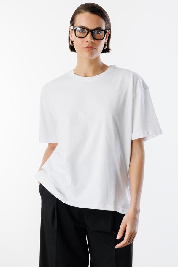  Kadın %100 Organik Pamuk Relaxed Fit Yırtmaçlı Yuvarlak Yaka T-shirt YIRTMAÇLI-T-SHIRT - Image 1