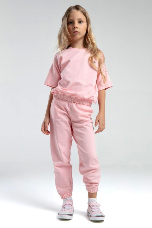 U.S. Polo Assn. Kız Çocuk Pembe Kısa Kol Pijama Takım - Image 1