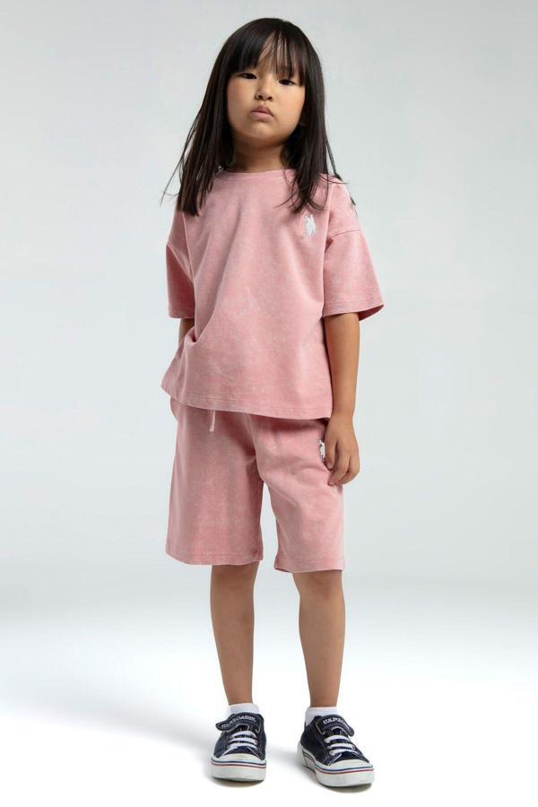 Kız Çocuk Pembe Bermuda Takım - Image 1