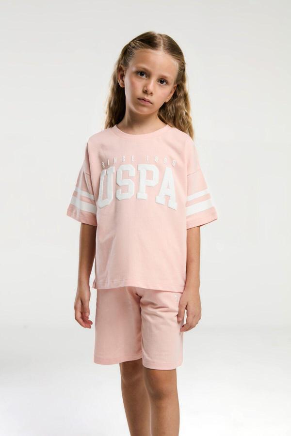 U.S. Polo Assn. Kız Çocuk Pembe Bermuda Takım - Image 1
