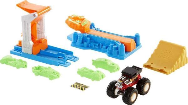 Hot Wheels Mattel Monster Trucks Fırlat ve Çarpış GVK08 Oyuncak Araba Setleri - Image 1