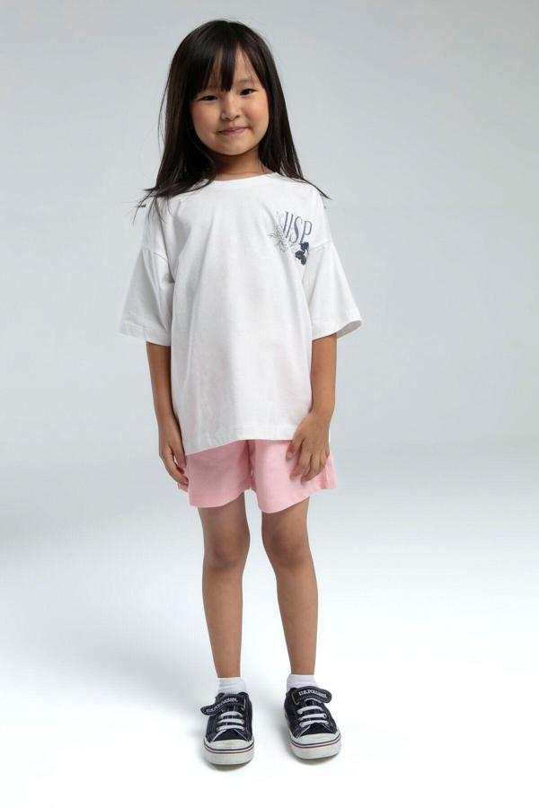 U.S. Polo Assn. Kız Çocuk Beyaz Şort Takım - Image 1