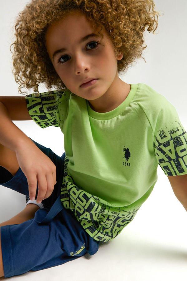 U.S. Polo Assn. Erkek Çocuk Yeşil Bermuda Takım - Image 1