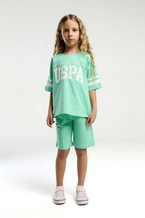 U.S. Polo Assn. Kız Çocuk Yeşil Bermuda Takım - Image 1