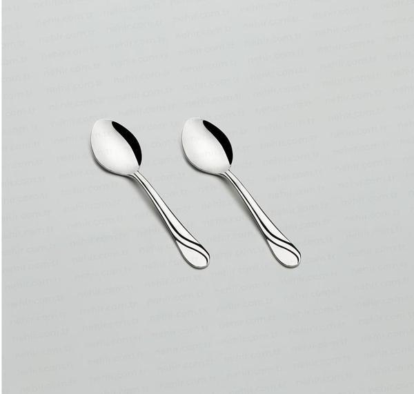 Nehir safir çay kaşık - 6 lı paslanmaz çelik çay kaşığı 18/10 - Image 1
