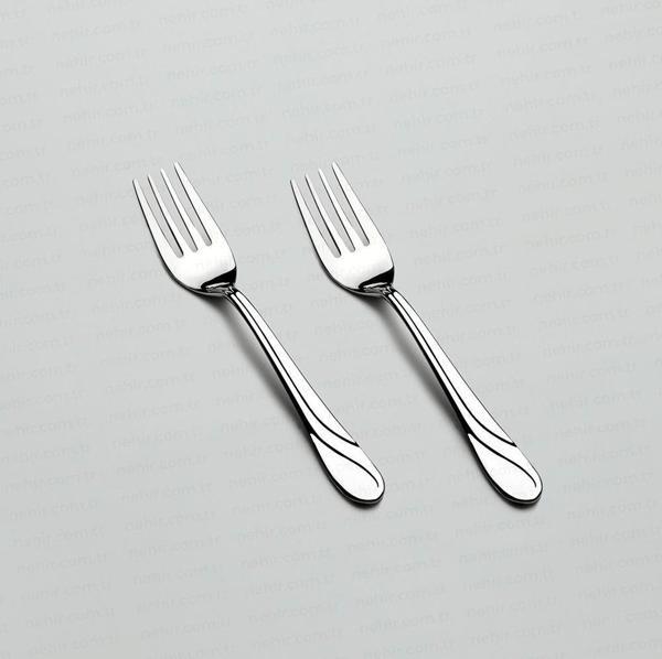 Nehir safir tatlı çatal - 6 lı paslanmaz çelik tatlı çatalı 18/10 - Image 1