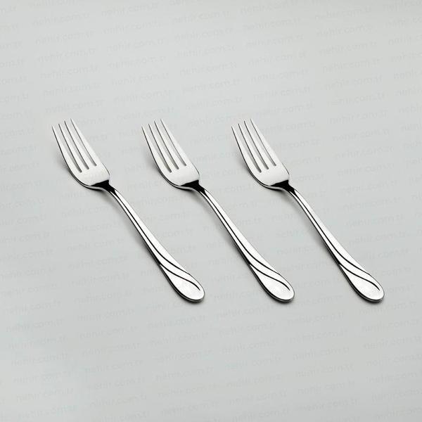 Nehir safir yemek çatal - 6 lı paslanmaz çelik yemek çatalı - Image 1
