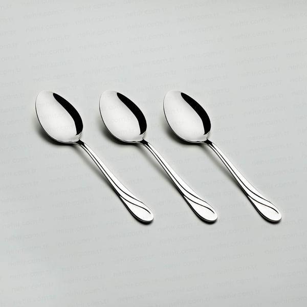 Nehir safir yemek kaşık - 6 lı paslanmaz çelik yemek kaşığı - Image 1