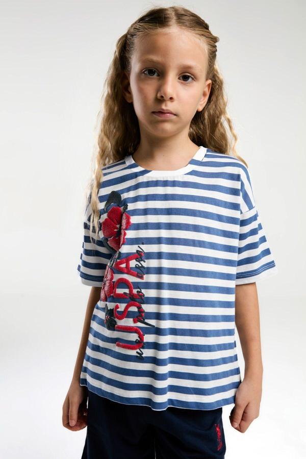 U.S. Polo Assn. Kız Çocuk Mavi Bermuda Takım - Image 1