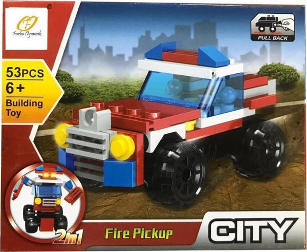 Farbu Oyuncak Farbu Lego Araç Serisi 2 in 1 City Fire Pickup SP4649 123-117 - Image 1