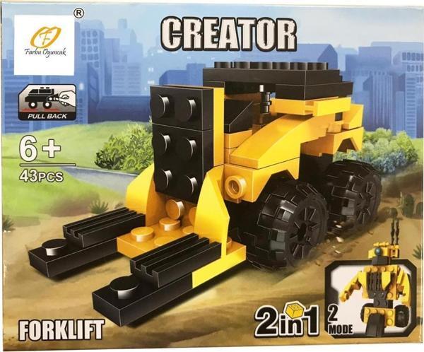 Farbu Oyuncak Farbu Lego İnşaat Serisi 2 in 1 Creator Forklift SP4651 123-75 - Image 1