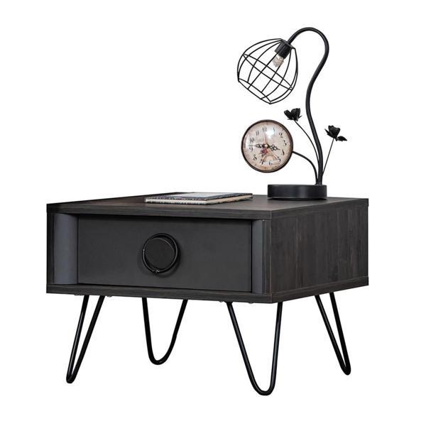 Komodin, Black New Tek Çekmeceli Komodin - Image 1