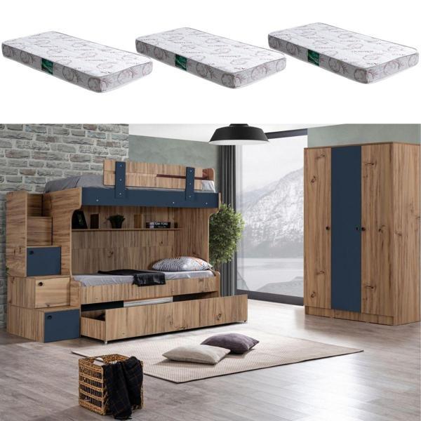 Ranza, Riva Yavrulu Ranza + 3 Kapılı Dolap + 3 Adet Comfort Yatak - Image 1