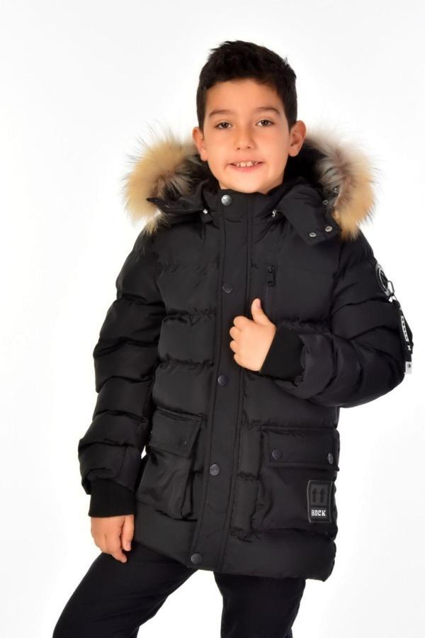 Benitto Kids Erkek Çocuk Natürel Kürklü Mont 51254 - Image 1