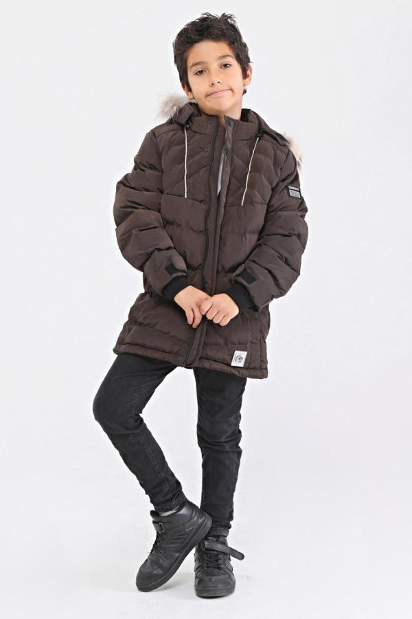 Benitto Kids Natural Kürklü Erkek Çocuk Kaban 51237 - Image 1