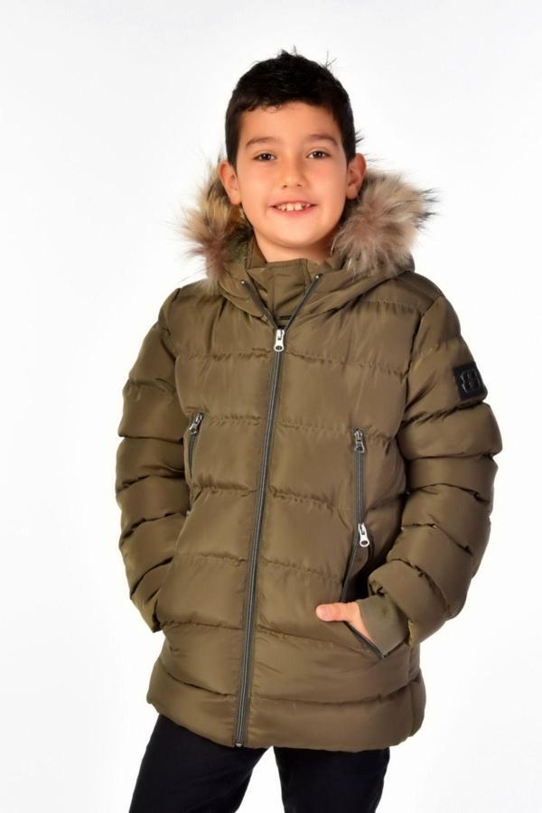 Benitto Kids Natürel Kürklü Erkek Çocuk Mont 51248 - Image 1
