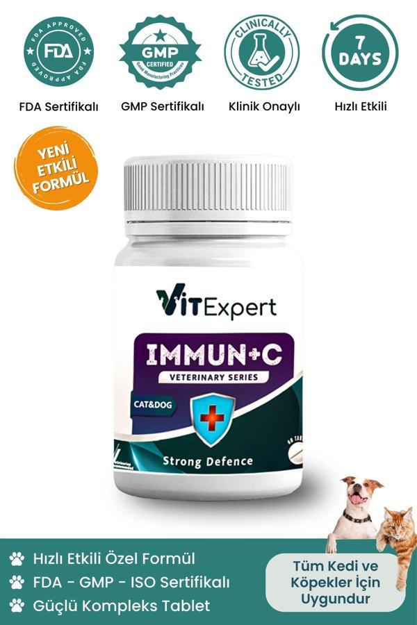 Vitexpert Immun,C,Strong,Defence,Kedi,&,Köpek,Bağışıklık,Sistemi,Destekleyici,Güçlendirici,C,Vitamini,Tablet - Image 1