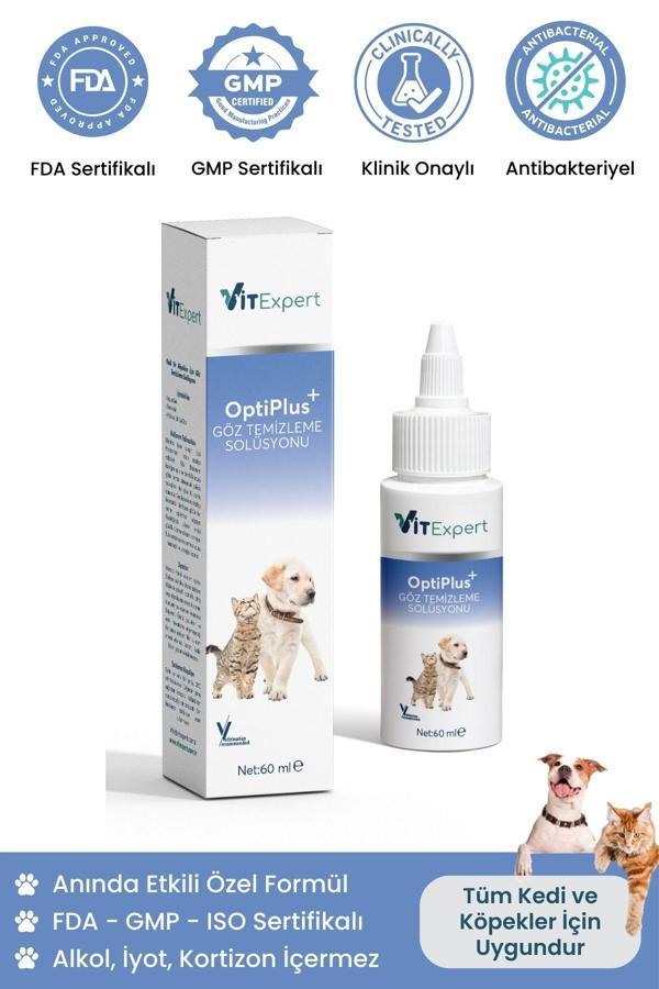 Vitexpert Optiplus,Kedi,&,Köpek,Antibakteriyel,Göz,Temizleme,Solüsyonu,Alerji,Kızarıklık,Enfeksiyon,Göz,Bakımı - Image 1