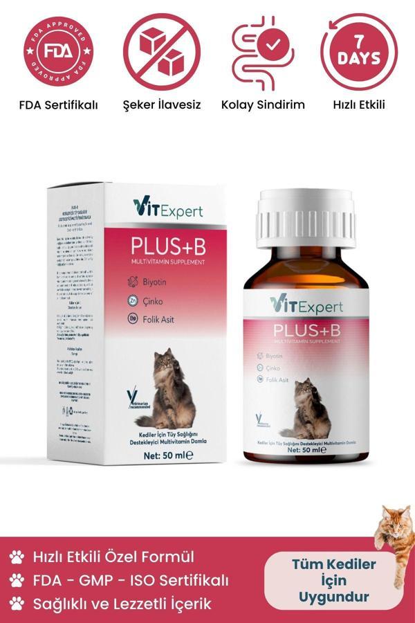 Vitexpert Plus,B,Tüm,Kediler,Için,Tüy,Dökülmesi,Önleyici,Tüy,Sağlığı,Destekleyici,Multi,Vitamin,Damla,50,Ml - Image 1