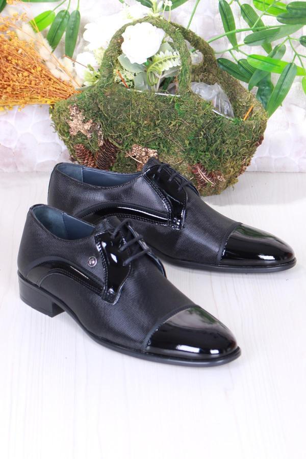 Pierre Cardin 7058 Siyah Rugan Damat Ayakkabısı Takım Ayakkabısı Erkek Klasik Ayakkabı - Image 1