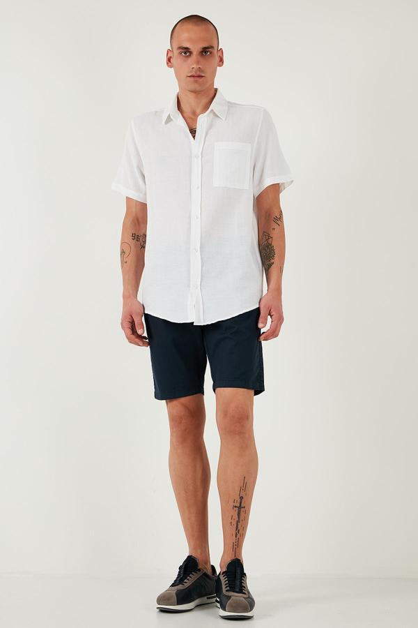 Buratti Pamuklu Slim Tapered Bermuda Erkek Şort 4503S67SMILANO İNDİGO - Image 1