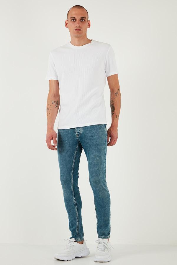 Buratti Streç Pamuklu Slim Fit Normal Bel Dar Paça Jeans Erkek Kot Pantolon 1124S52NAPOLI YEŞİL - Image 1