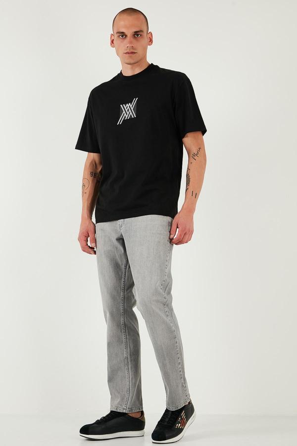 Buratti Streç Pamuklu Comfort Fit Yüksek Bel Boru Paça Jeans Erkek Kot Pantolon 4400S58TEXAS GRİ - Image 1