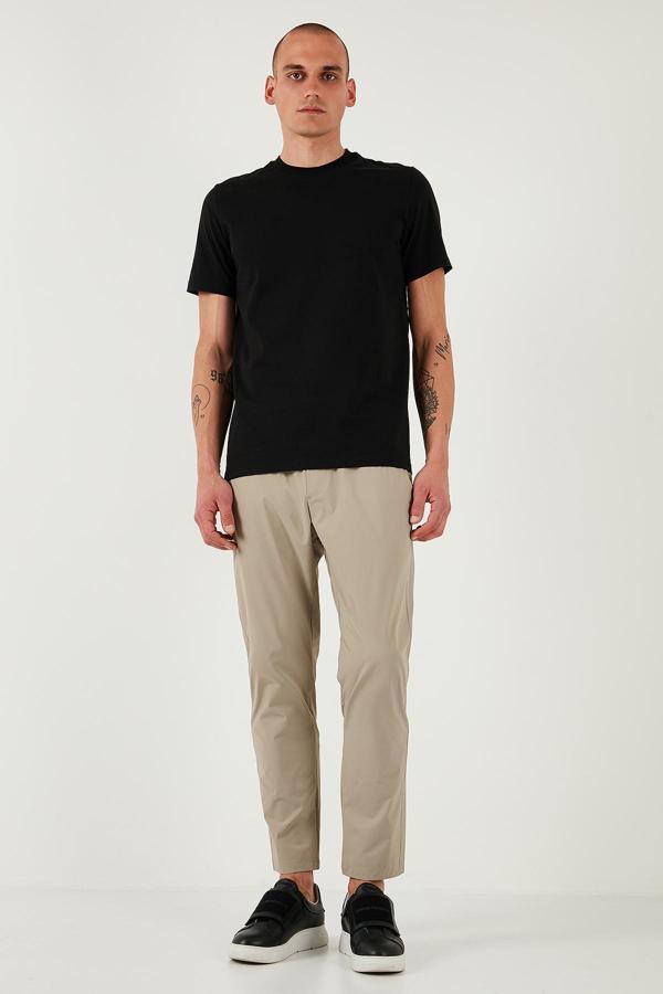 Buratti Slim Fit Lastikli Bel Boru Paça Kemer Detaylı Pantolon Erkek Kot Pantolon 5543S86JMILANO BEJ - Image 1