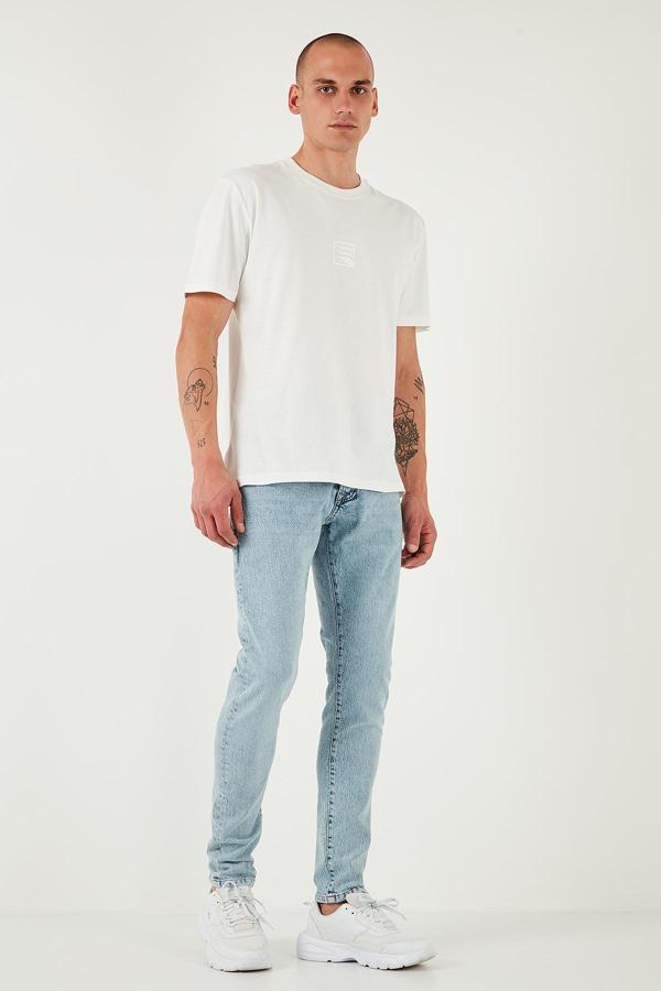 Buratti Streç Pamuklu Slim Fit Normal Bel Dar Paça Jeans Erkek Kot Pantolon 1115S601NAPOLI AÇIK MAVİ - Image 1