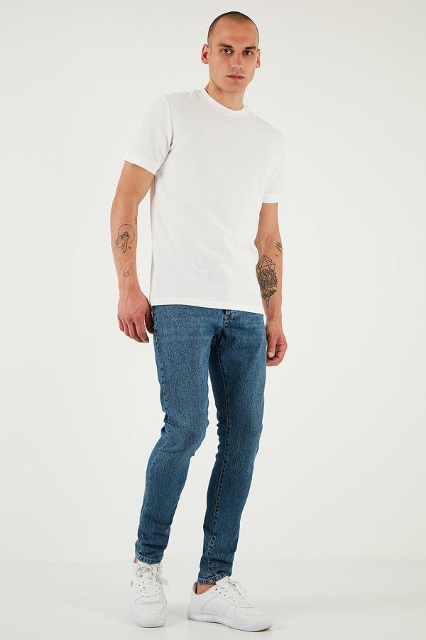 Buratti Streç Pamuklu Slim Fit Normal Bel Dar Paça Jeans Erkek Kot Pantolon 1115S60NAPOLI MAVİ - Image 1