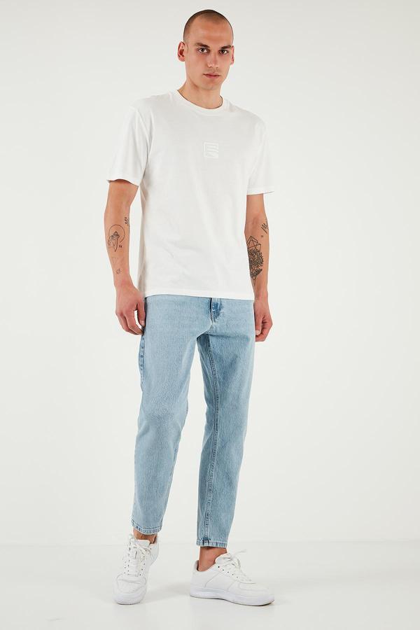 Buratti Streç Pamuklu Slim Fit Normal Bel Boru Paça Jeans Erkek Kot Pantolon 5900S601MILANO AÇIK MAVİ - Image 1