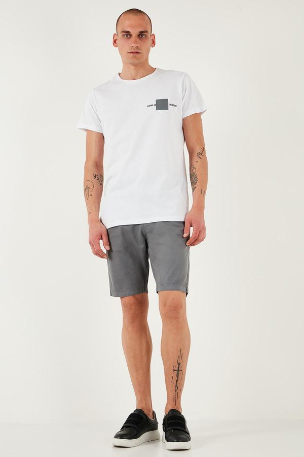 Buratti Pamuklu Slim Tapered Bermuda Erkek Şort 4503S67SMILANO GRİ - Image 1