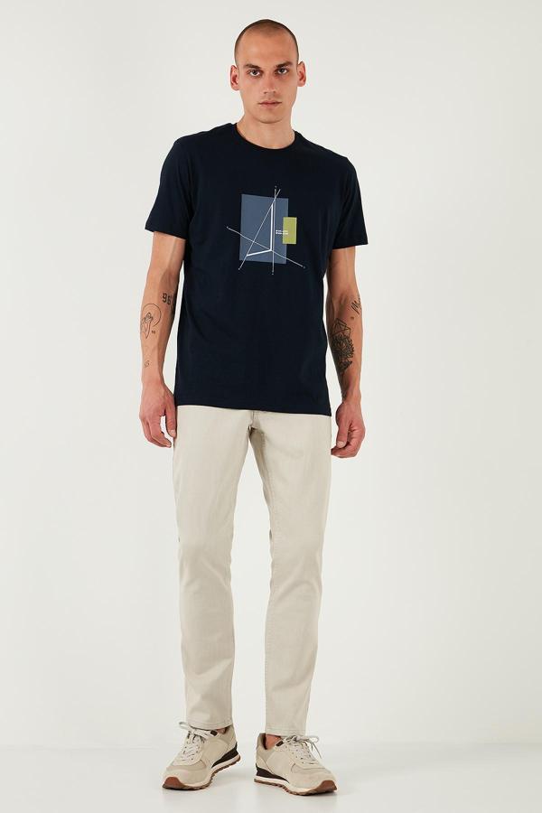 Buratti Pamuklu Regular Fit Normal Bel Boru Paça Jeans Erkek Kot Pantolon 2211S66PARMA NATUREL - Image 1