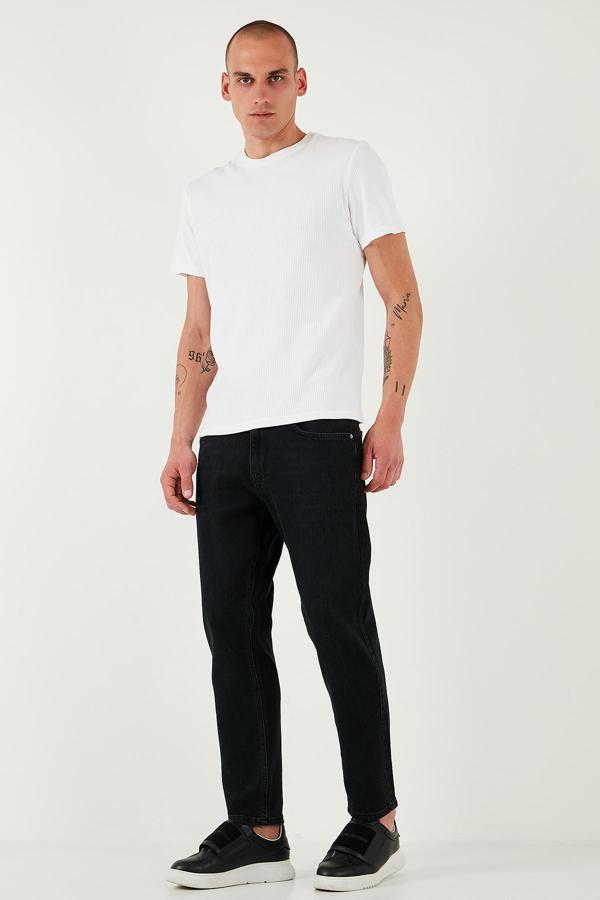 Buratti Streç Pamuklu Slim Fit Normal Bel Boru Paça Jeans Erkek Kot Pantolon 5900S50MILANO SİYAH - Image 1