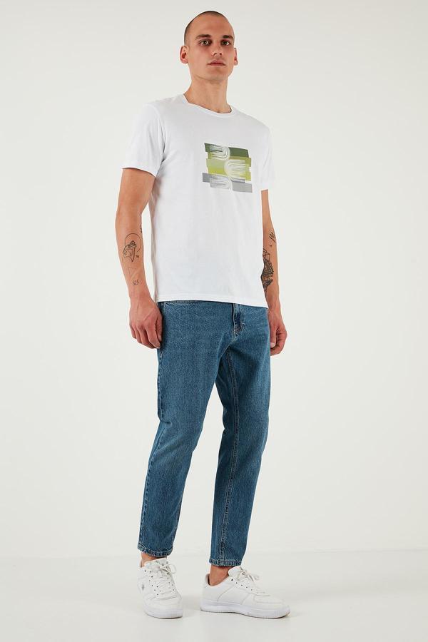 Buratti Streç Pamuklu Slim Fit Normal Bel Boru Paça Jeans Erkek Kot Pantolon 5900S60MILANO MAVİ - Image 1