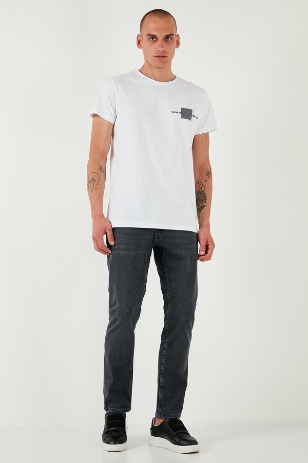 Buratti Pamuklu Regular Fit Normal Bel Boru Paça Jeans Erkek Kot Pantolon 2211S78PARMA SİYAH-SAKS - Image 1