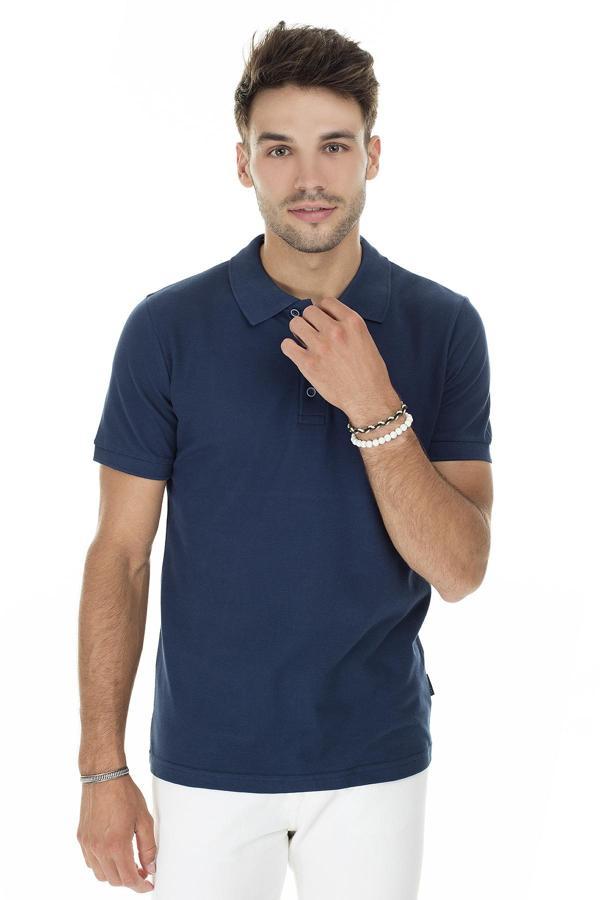 Buratti Pamuklu Regular Fit Düğmeli Erkek Polo Yaka T Shirt 4362050 MARINE - Image 1