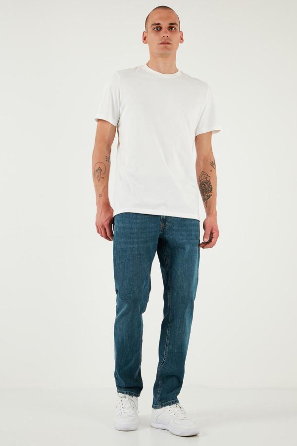 Buratti Streç Pamuklu Regular Fit Normal Bel Boru Paça Jeans Erkek Kot Pantolon 2210S56PARMA YEŞİL - Image 1
