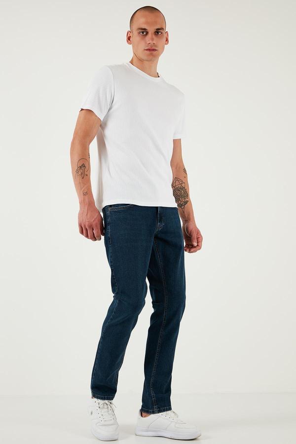 Buratti Streç Pamuklu Regular Fit Normal Bel Boru Paça Jeans Erkek Kot Pantolon 2201S51PARMA LACİVERT - Image 1