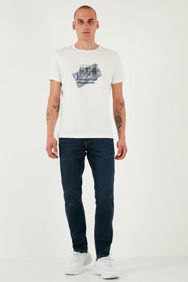 Buratti Pamuklu Slim Fit Yüksek Bel Dar Paça Jeans Erkek Kot Pantolon 3300S82TOKYO LACİVERT - Image 1