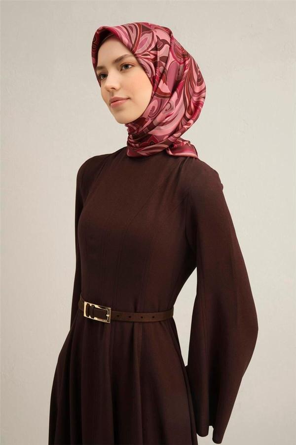 Armine Desenli Saf Ipek Twill Eşarp 9323- 83 - Image 1