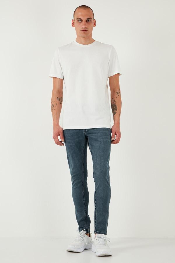 Buratti Streç Pamuklu Slim Fit Normal Bel Dar Paça Jeans Erkek Kot Pantolon 1124S73NAPOLI MAVİ - Image 1