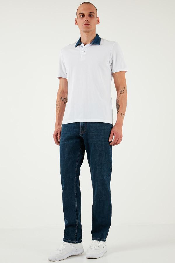 Buratti Streç Pamuklu Comfort Fit Yüksek Bel Boru Paça Jeans Erkek Kot Pantolon 4400S57TEXAS LACİVERT - Image 1