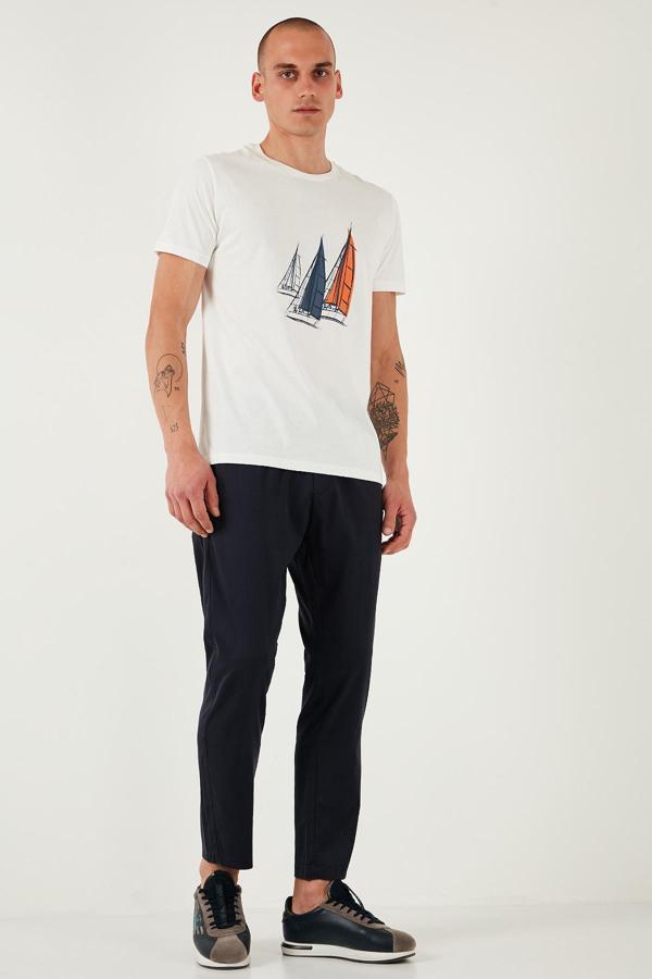 Buratti Pamuklu Slim Fit Lastikli Bel Boru Paça Erkek Pantolon 5545S87JMILANO KOYU LACİVERT - Image 1